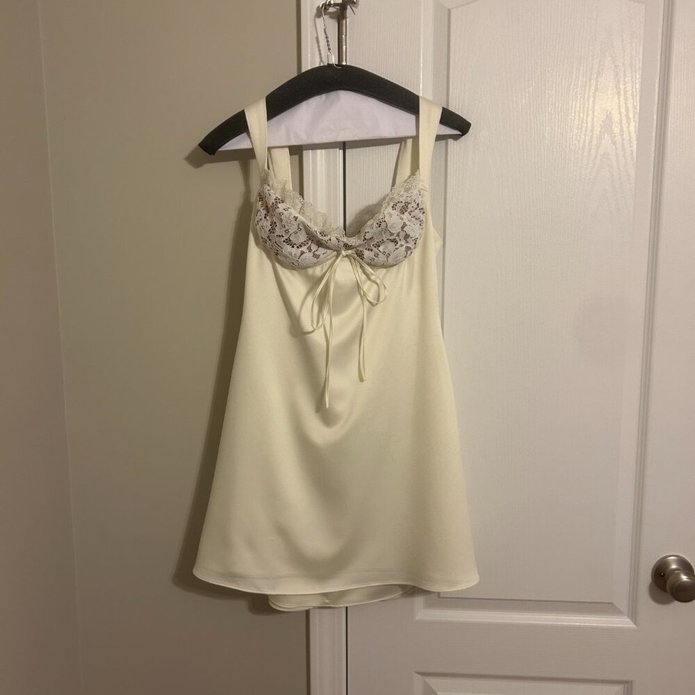 Adriana Lace Inset Satin Minidress- Fits like a Medium! - Picture 2 of 4